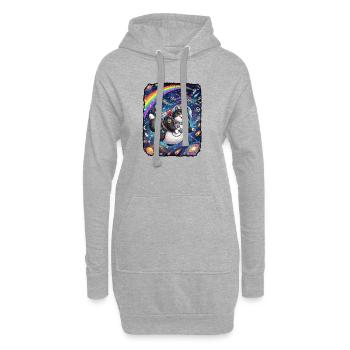Univers du Chat Fou - Sweat-shirt à capuche long Femme - gris chiné - Devant