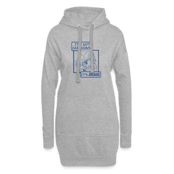 It's not Cartoons, It's Anime  - Hoodie-Kleid - Grau meliert - Vorne