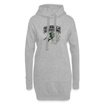 Pouvoir de jardinage guérilla - Sweat-shirt à capuche long Femme - gris chiné - Devant