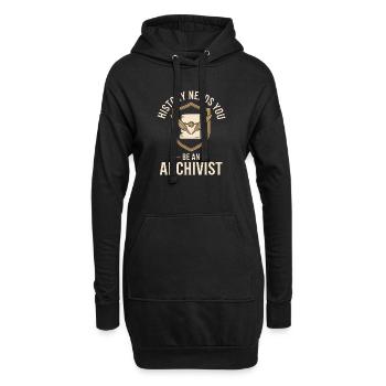 Archivarwappen mit Federabzeichen - Hoodie-Kleid - Schwarz - Vorne