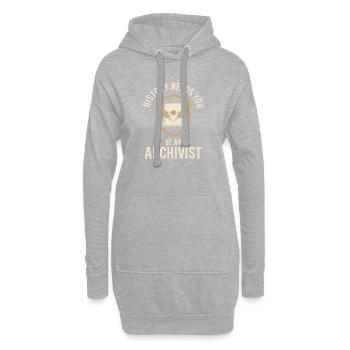 Archivarwappen mit Federabzeichen - Hoodie-Kleid - Grau meliert - Vorne