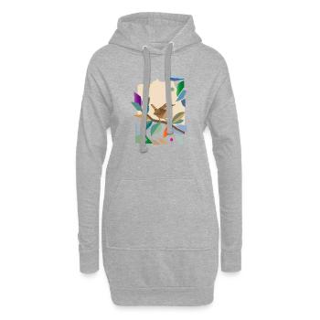 Oiseau chanteur de troglodyte Oiseau Oiseau Oiseau Dessin - Sweat-shirt à capuche long Femme - gris chiné - Devant