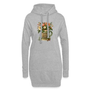 Grow Brew Glow Mug Flora - Hoodie-Kleid - Grau meliert - Vorne