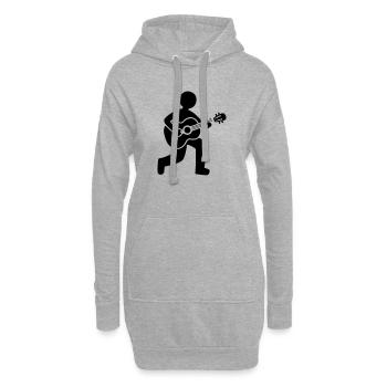 Guitariste Guitare acoustique - Sweat-shirt à capuche long Femme - gris chiné - Devant