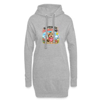 Journée de ronrons parfaite - Sweat-shirt à capuche long Femme - gris chiné - Devant