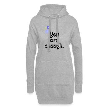 you are enough - Hoodie-Kleid - Grau meliert - Vorne