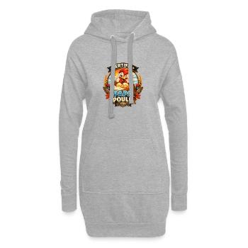 Certifié Papa Poule Câlin Familial - Sweat-shirt à capuche long Femme - gris chiné - Devant