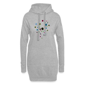 Motif de points - Couleurs foncées / Aquarelle - Sweat-shirt à capuche long Femme - gris chiné - Devant