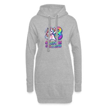 Rainbow Unicorn : Génial depuis 2018 - Sweat-shirt à capuche long Femme - gris chiné - Devant