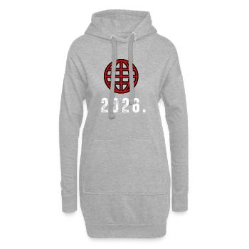 Lignes de grille Red Globe 2026 - Sweat-shirt à capuche long Femme - gris chiné - Devant