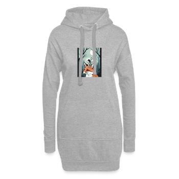 Magische Fee und Fuchswald-Feenkern - Hoodie-Kleid - Grau meliert - Vorne