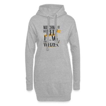 Manchmal ist das Red Flag einfach Weizen - Hoodie-Kleid - Grau meliert - Vorne