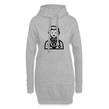 Arzt - Hoodie-Kleid - Grau meliert - Vorne