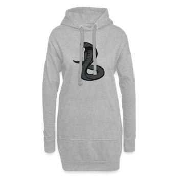 Kobra Schlange Giftschlange Reptilien Terrarium - Hoodie-Kleid - Grau meliert - Vorne