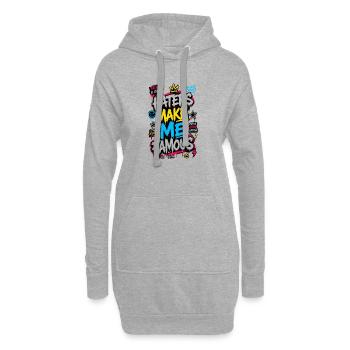 Make Me Famous Graffiti Neon - Hoodie Dress - heather grey - Front