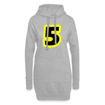 5 Symbole numérique - Sweat-shirt à capuche long Femme - gris chiné - Devant