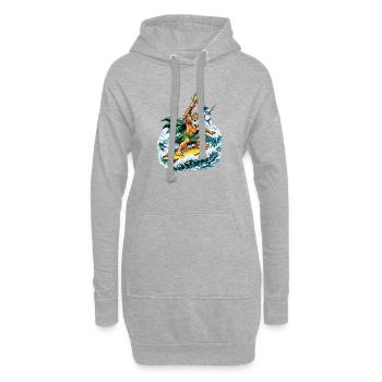Neptune Surfs - Sweat-shirt à capuche long Femme - gris chiné - Devant