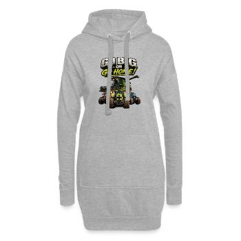Go Big oder Go Home Traktoren - Hoodie-Kleid - Grau meliert - Vorne
