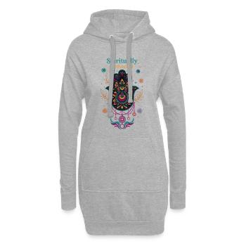 Spiritualität Spirituell geschützte Heilige Geometrie - Hoodie-Kleid - Grau meliert - Vorne
