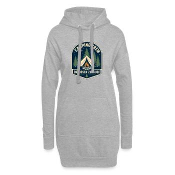 Camping Crew Draußen Zuhause - Hoodie-Kleid - Grau meliert - Vorne
