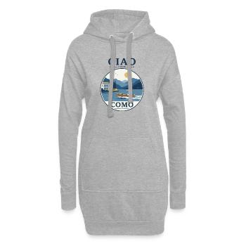 Lake Como: Villa, Boat and Mountain Scenery - Hoodie Dress - heather grey - Front