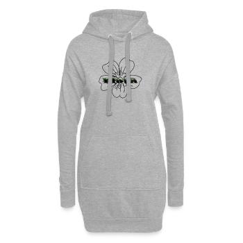 Money Flower – Geld wächst nicht auf Bäumen Design - Hoodie-Kleid - Grau meliert - Vorne
