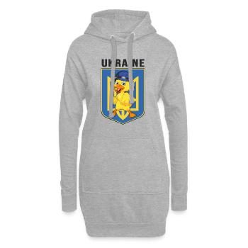 ukraine slava ukraini zelenskyi combat ukrainien - Sweat-shirt à capuche long Femme - gris chiné - Devant