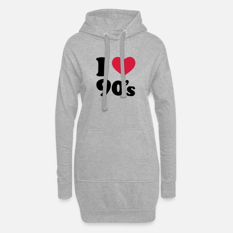 90's - Hoodie-Kleid - Grau meliert