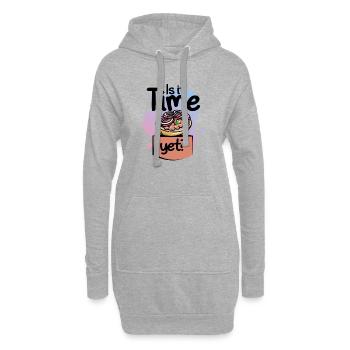 Is it Time Yet Mett Brötchen - Hoodie-Kleid - Grau meliert - Vorne