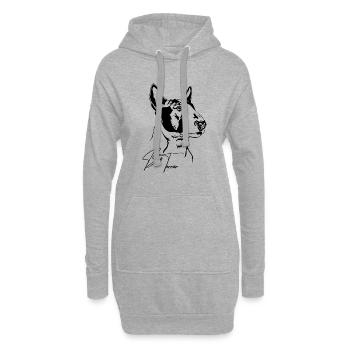 BULL TERRIER Hunde Portrait Hund Wilsigns - Hoodie-Kleid - Grau meliert - Vorne