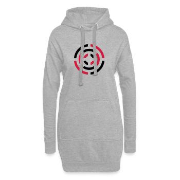 cercle signe - Sweat-shirt à capuche long Femme - gris chiné - Devant