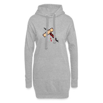 wunde mit pflaster - Hoodie-Kleid - Grau meliert - Vorne
