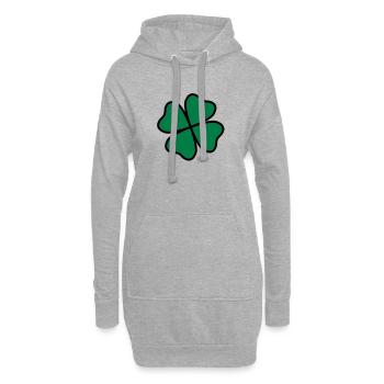 Trèfle - Sweat-shirt à capuche long Femme - gris chiné - Devant