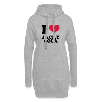 j'aime jacky cola - Sweat-shirt à capuche long Femme - gris chiné - Devant