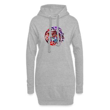 Tribal Stier Bulle Rind - Hoodie-Kleid - Grau meliert - Vorne