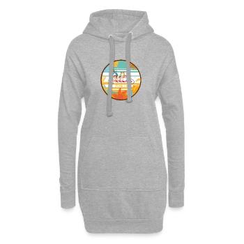 Urlaub - Fahrrad - Familie - Kinder - Geschenkidee - Hoodie-Kleid - Grau meliert - Vorne