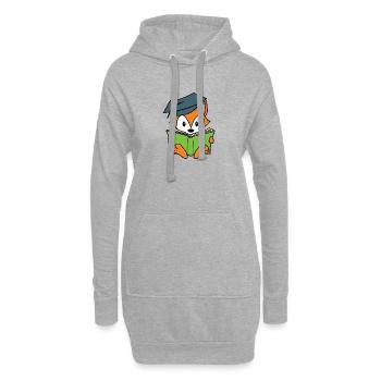 Smart Fox - Hoodie Dress - heather grey - Front