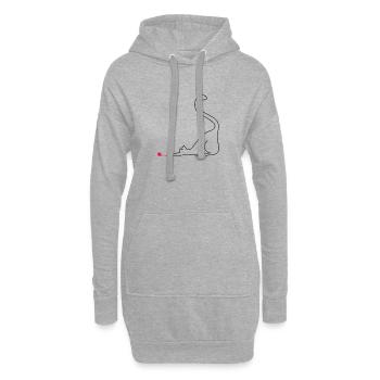 méchant - Sweat-shirt à capuche long Femme - gris chiné - Devant