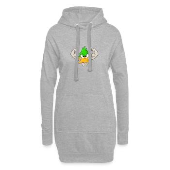 Canard musclé en colère gym fitness musculation - Sweat-shirt à capuche long Femme - gris chiné - Devant