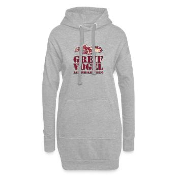 GREIFVOGEL Liebhaberin - Adler - Hoodie-Kleid - Grau meliert - Vorne