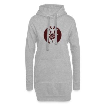 Déesse de la mondesse rouge - Sweat-shirt à capuche long Femme - gris chiné - Devant