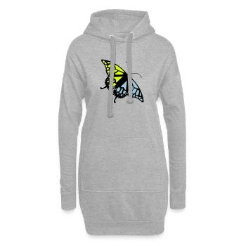 Papillon (couleurs personnalisables) - Sweat-shirt à capuche long Femme - gris chiné - Devant