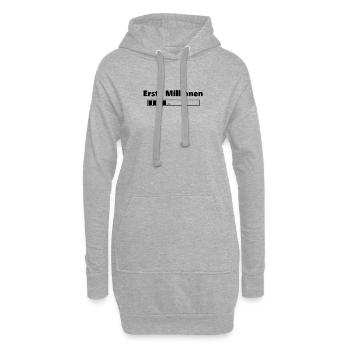Erste Millionen Ladebalken,Geschenk, Geschenkidee - Hoodie-Kleid - Grau meliert - Vorne