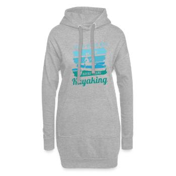 La vie avec le kayak, le canoë, la faune, la - Sweat-shirt à capuche long Femme - gris chiné - Devant