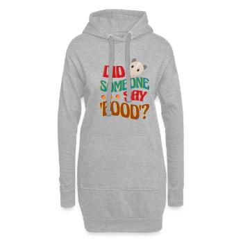Quelqu'un dit de la nourriture, citation ironique - Sweat-shirt à capuche long Femme - gris chiné - Devant