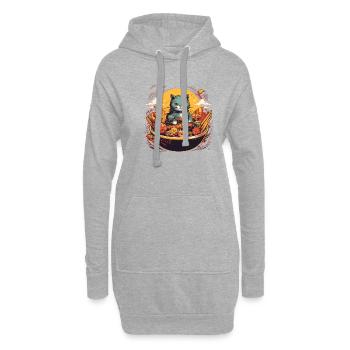 Bol de nourriture pour chat - Sweat-shirt à capuche long Femme - gris chiné - Devant