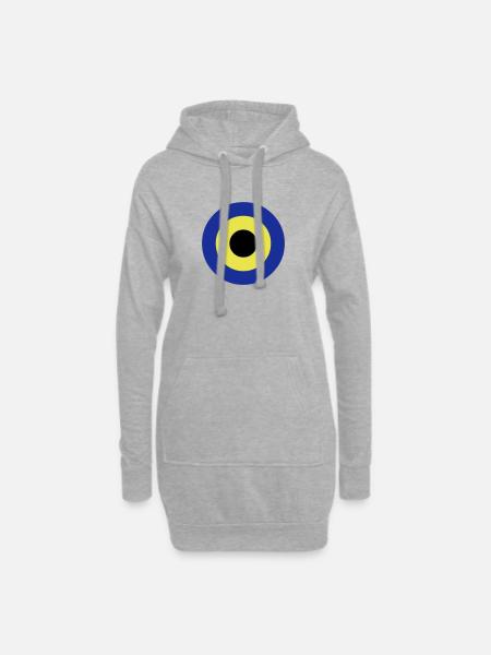 circles - Kreise - Hoodie-Kleid - Grau meliert