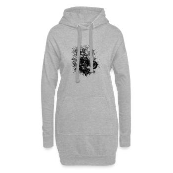 Motorradfahren Vintage Splash Fahrer Style - Hoodie-Kleid - Grau meliert - Vorne