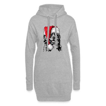 Chien de montagne de Santa Bernese Chiens de Noël Wilsigns - Sweat-shirt à capuche long Femme - gris chiné - Devant