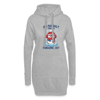 J’aime juste les pingouins pingouin mignon - Sweat-shirt à capuche long Femme - gris chiné - Devant